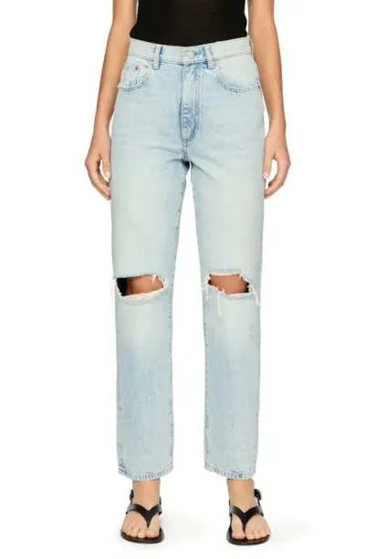 Dl1961 Enora Ripped High Waist Cigarette Jeans In Blue