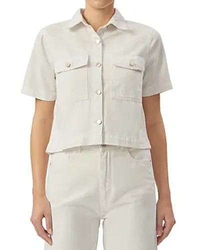 Dl1961 Montauk Button Front Cropped Shirt In White