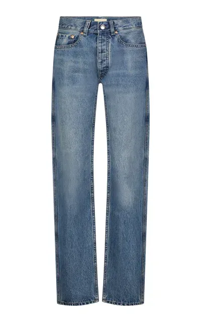 Dl1961 Romie Rigid Low-rise Straight-leg Jeans In Blue