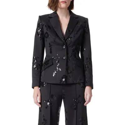 Do By Dee Ocleppo Sequin Scuba Blazer In Black