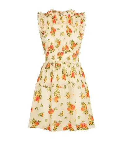 Doen Orangerie Floral Print Martha Mini Dress In Yellow