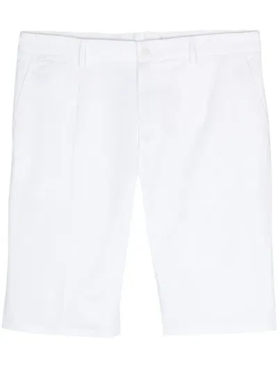 Dolce & Gabbana Stretch Cotton Shorts With Branded Tag In White