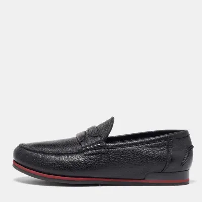 Pre-owned Dolce & Gabbana Black Leather Slip On Loafers Size 40