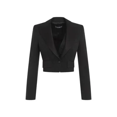 Dolce & Gabbana Black Virgin Wool Jacket