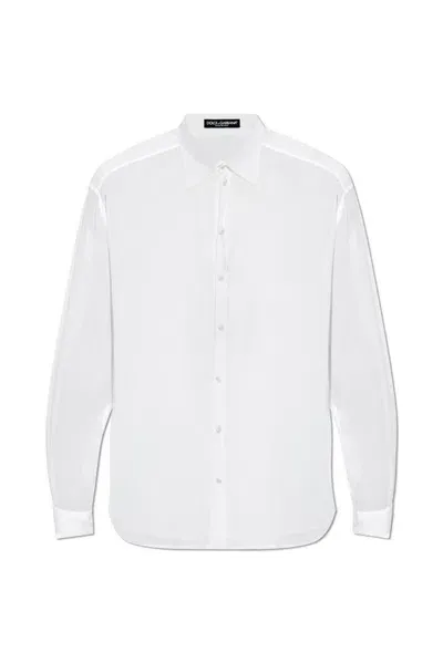 Dolce & Gabbana Buttoned Georgette Shirt In White