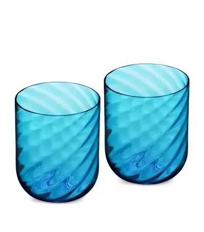 Dolce & Gabbana Casa Set Of 2 Carretto Glasses In Blue