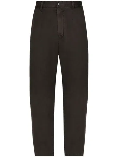 Dolce & Gabbana Tailored Cotton Trousers For Men In Brown