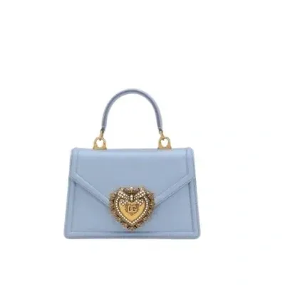 Dolce & Gabbana Devotion Small Tote Bag In Blue