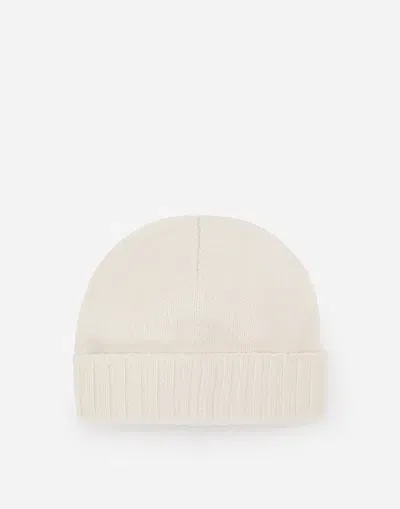 Dolce & Gabbana Cashmere Hat With Dg Logo Embroidery In Neutral