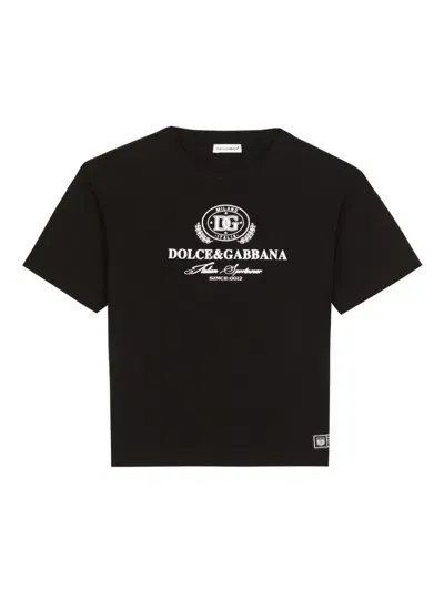 Dolce & Gabbana Kids' Dg-print T-shirt In Black