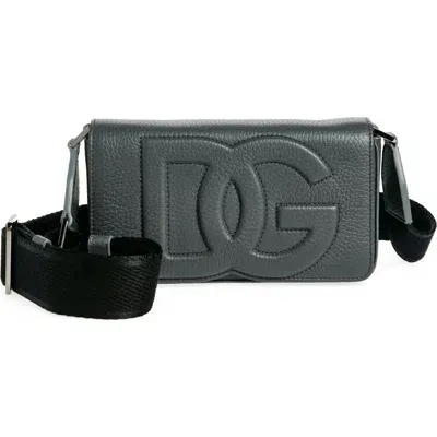 Dolce & Gabbana Dolce&gabbana Mini Deerskin Leather Shoulder Bag In Gray