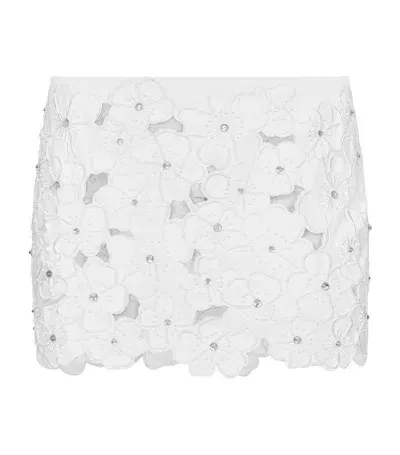 Dolce & Gabbana Floral-embroidery Miniskirt In White