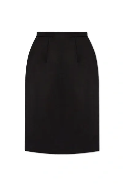 Dolce & Gabbana High Waist Midi Pencil Skirt In Black