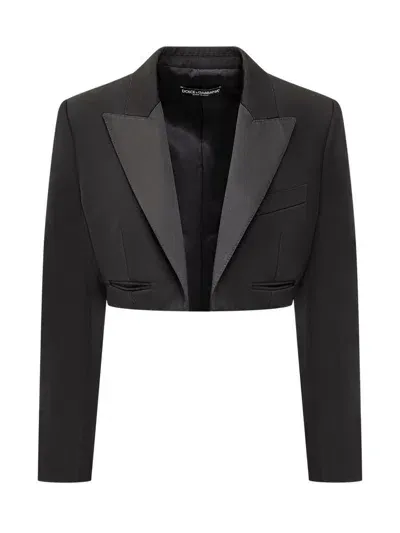 Dolce & Gabbana Black Wool Blend Blazer