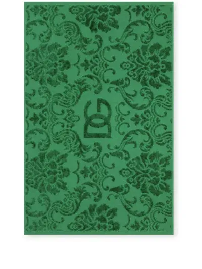 Dolce & Gabbana Jacquard Towel In Green