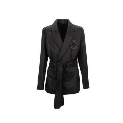 Dolce & Gabbana Jacquard Tuxedo Jacket In Black