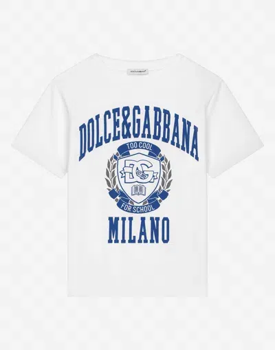 Dolce & Gabbana Kids' T-shirt Manica Corta In White