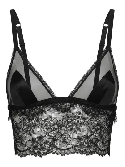 Dolce & Gabbana Lace Longline Bralette In Black