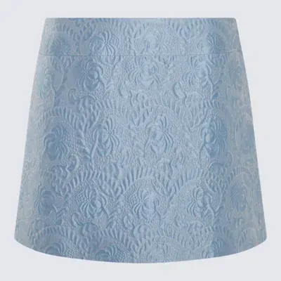 Dolce & Gabbana Light Blue Cotton Skirt In Gliciine