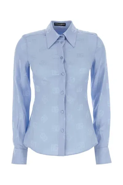 Dolce & Gabbana Light Blue Silk Shirt