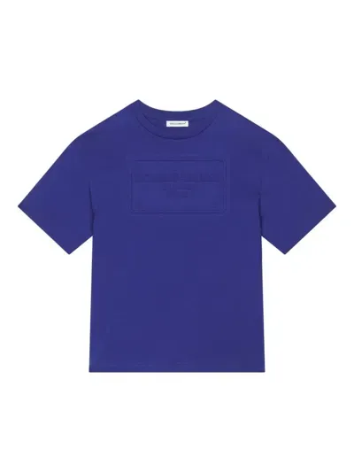 Dolce & Gabbana Kids' T-shirt Con Applicazione In Blue