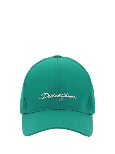 Dolce & Gabbana Logo Embroidered Baseball Cap In Green