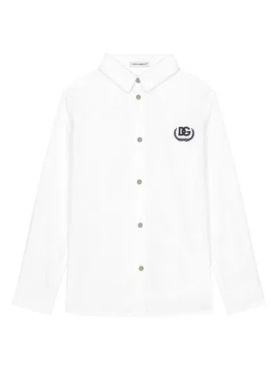 Dolce & Gabbana Kids' Logo-print Shirt In White