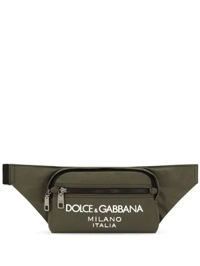 Dolce & Gabbana Logo-print Zip-fastening Belt Bag In Green