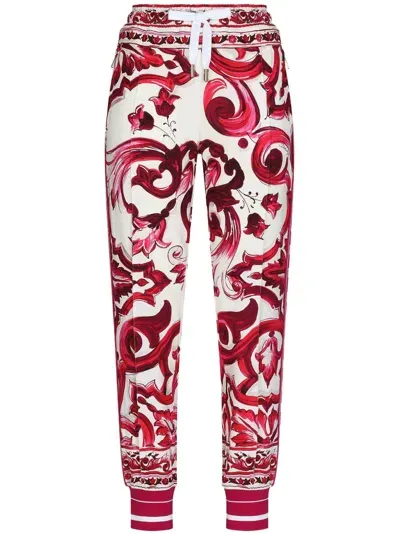 Dolce & Gabbana Maiolica-print Track Pants In White