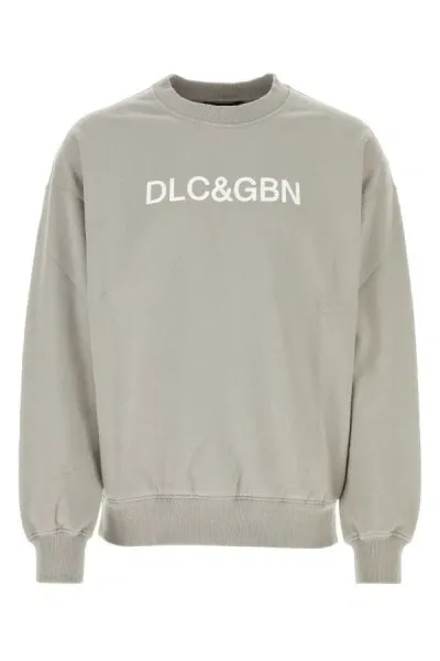 Dolce & Gabbana Light Grey Cotton Sweatshirt In Gray