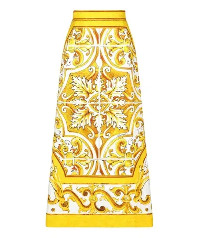 Dolce & Gabbana Maxi Skirt In Yellow