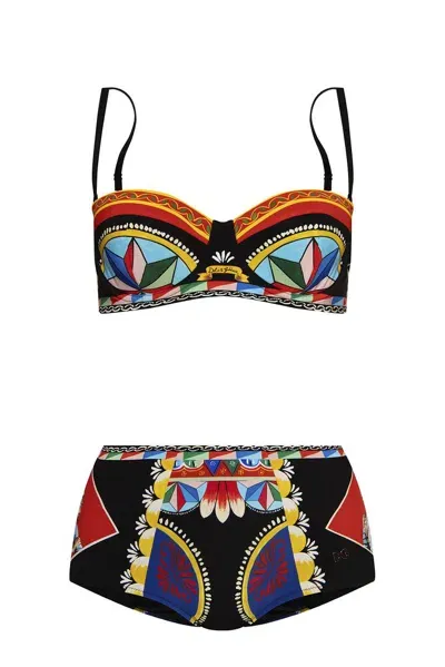 Dolce & Gabbana Motif Printed Bikini Set In Multi