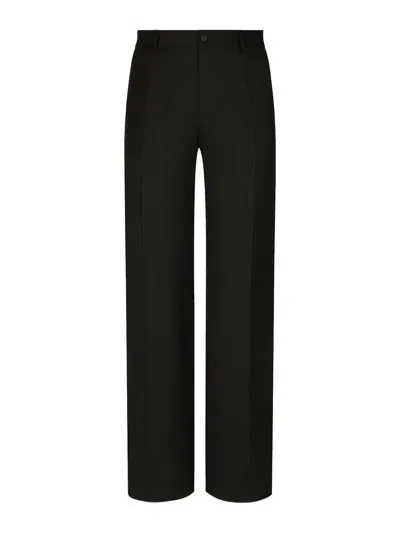 Dolce & Gabbana Straight-leg Wool Trousers In ブラウン