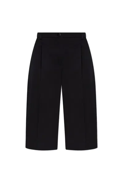 Dolce & Gabbana Pleated Bermuda Shorts In Black