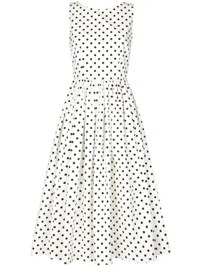 Dolce & Gabbana Polka-dot Cotton Midi Dress In プリ