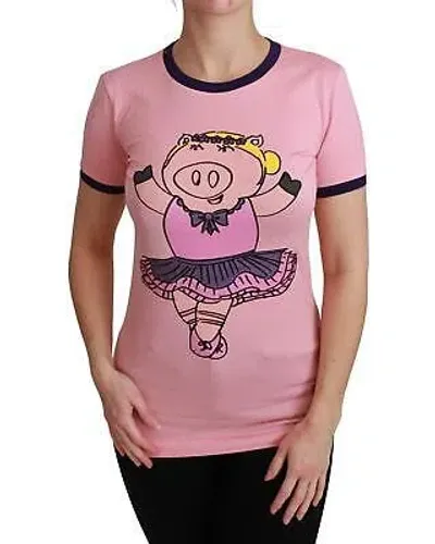 Pre-owned Dolce & Gabbana Schwein-motiv Italienisches Baumwoll-t-shirt - Tops - Pink In Rosa