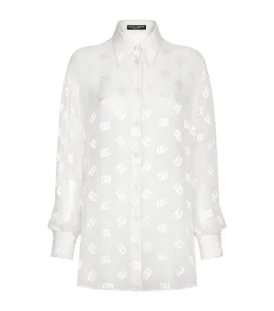 Dolce & Gabbana Sheer Logo Shirt In Multi