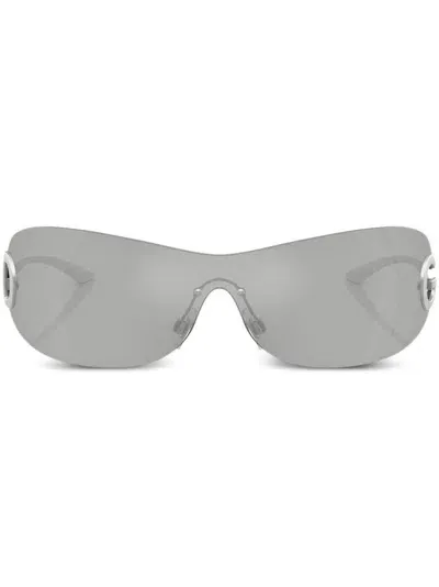 Dolce & Gabbana Sonnenbrille Mit Shield-gestell In Metallic