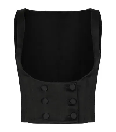 Dolce & Gabbana Silk-blend Waistcoat In Black