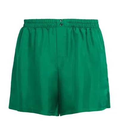 Dolce & Gabbana Silk Boxer Shorts In Green