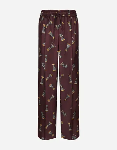 Dolce & Gabbana Silk Jogging Pants In Print