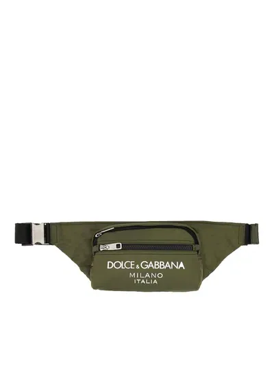 Dolce & Gabbana Small Fabric Pouch In Green