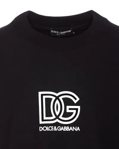 Dolce & Gabbana Cotton Crew-neck Sweatshirt In Black