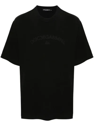 Dolce & Gabbana Logo-print Cotton T-shirt In Black