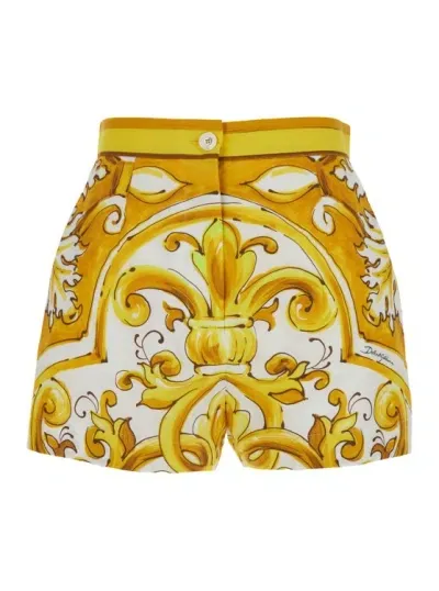 Dolce & Gabbana Shorts Tris Maiolica In Giallo