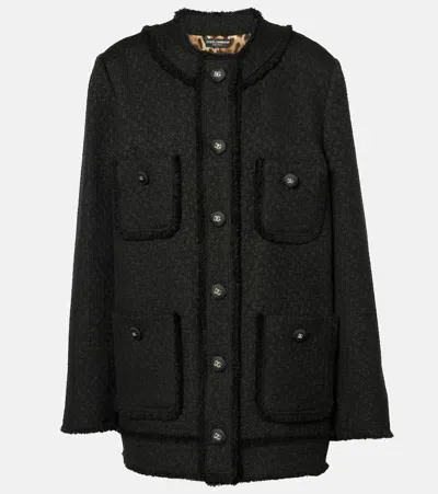 Dolce & Gabbana Tweed Jacket In Black