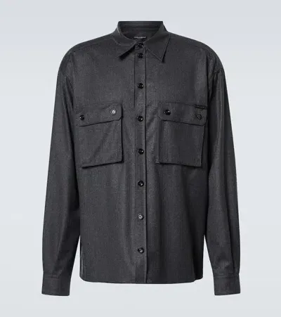 Dolce & Gabbana Virgin Wool Shirt In Grey