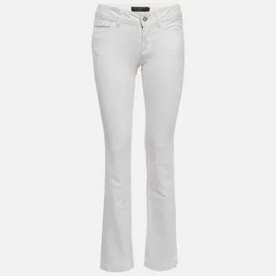 Pre-owned Dolce & Gabbana White Denim Flared Jeans S Waist 25"