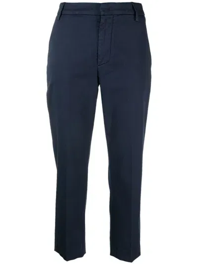 Dondup Cropped Tailored Trousers In Blue