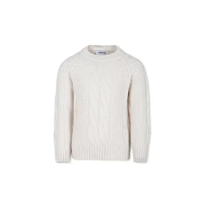 Dondup Kids' Ivory Sweater For Boy With Logo In White